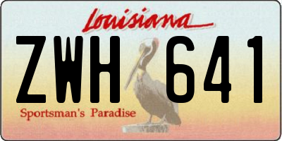 LA license plate ZWH641