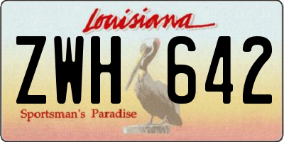 LA license plate ZWH642