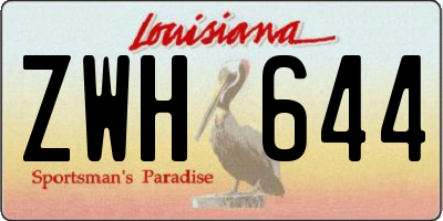 LA license plate ZWH644
