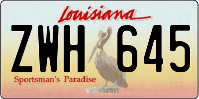 LA license plate ZWH645