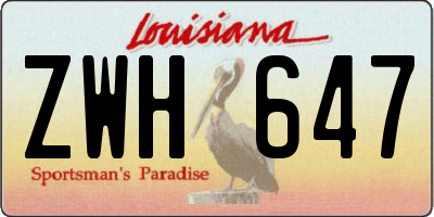 LA license plate ZWH647