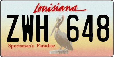 LA license plate ZWH648