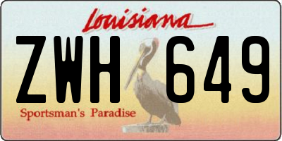 LA license plate ZWH649