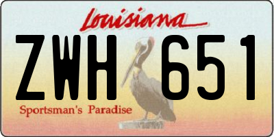 LA license plate ZWH651