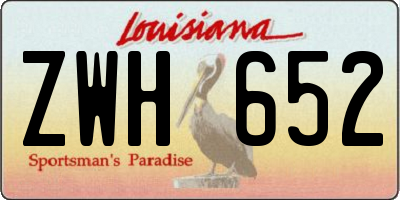 LA license plate ZWH652