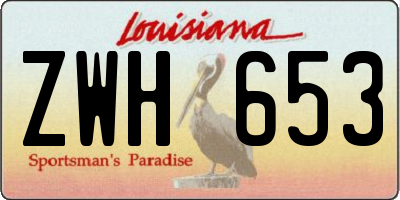 LA license plate ZWH653