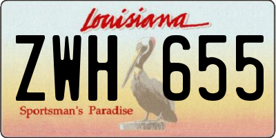 LA license plate ZWH655