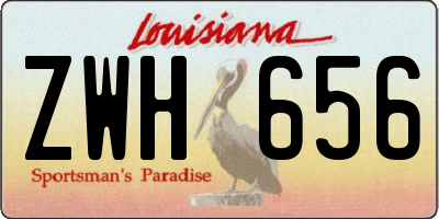 LA license plate ZWH656