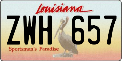 LA license plate ZWH657