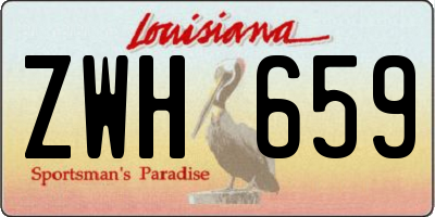 LA license plate ZWH659