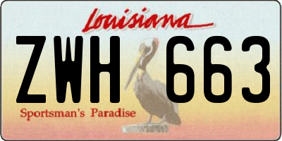LA license plate ZWH663