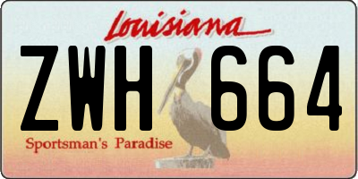 LA license plate ZWH664