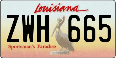 LA license plate ZWH665