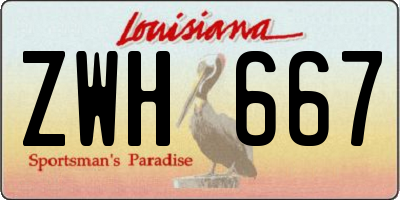 LA license plate ZWH667