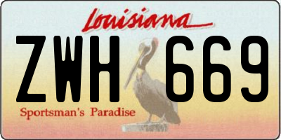 LA license plate ZWH669