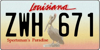 LA license plate ZWH671