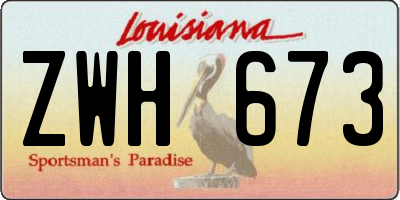 LA license plate ZWH673