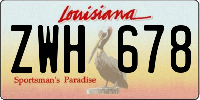 LA license plate ZWH678