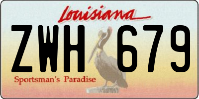 LA license plate ZWH679