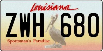 LA license plate ZWH680