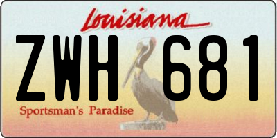 LA license plate ZWH681