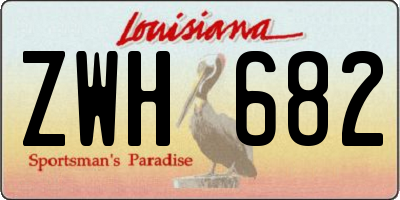 LA license plate ZWH682