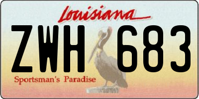 LA license plate ZWH683