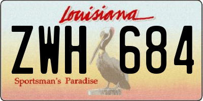 LA license plate ZWH684