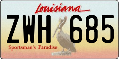 LA license plate ZWH685