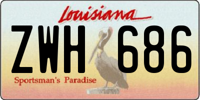 LA license plate ZWH686