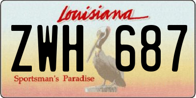 LA license plate ZWH687
