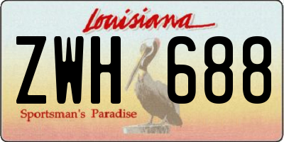 LA license plate ZWH688