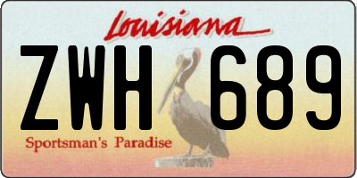 LA license plate ZWH689