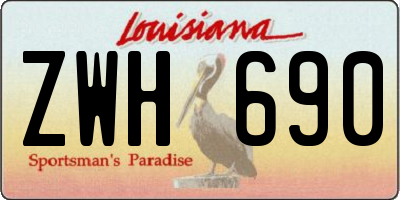 LA license plate ZWH690