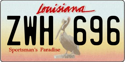 LA license plate ZWH696