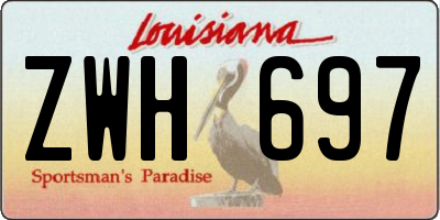 LA license plate ZWH697