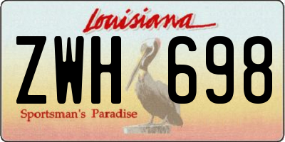 LA license plate ZWH698