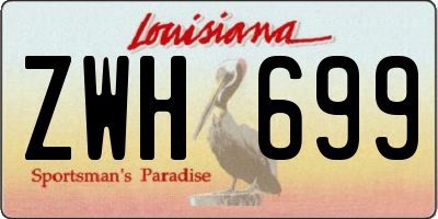 LA license plate ZWH699