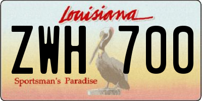LA license plate ZWH700