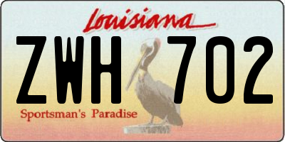 LA license plate ZWH702