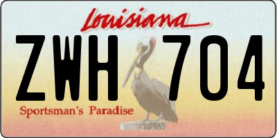 LA license plate ZWH704