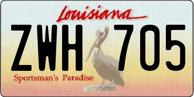 LA license plate ZWH705