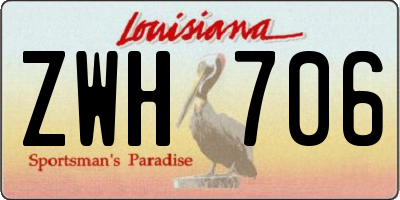 LA license plate ZWH706