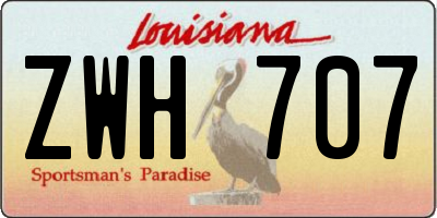 LA license plate ZWH707