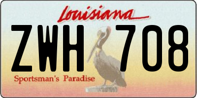 LA license plate ZWH708