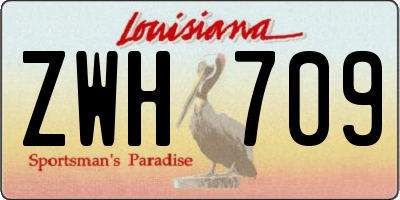 LA license plate ZWH709