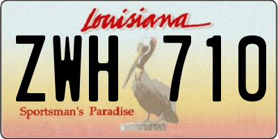 LA license plate ZWH710