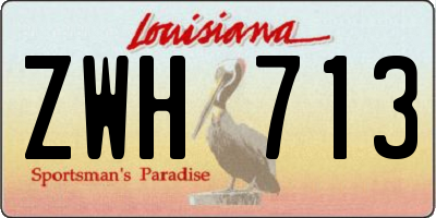 LA license plate ZWH713