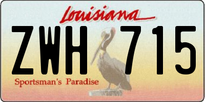 LA license plate ZWH715