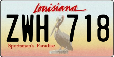 LA license plate ZWH718